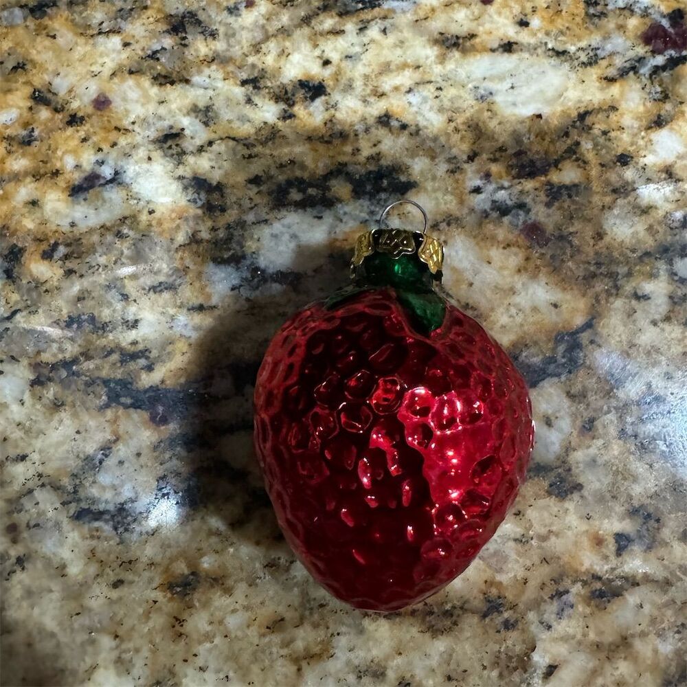 Old World Christmas Glass Ornament Summer Strawberry Hand-Painted